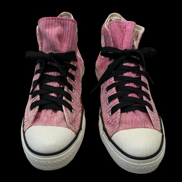 Vintage 2001 Y2K Converse All Star Chuck Taylor Pink Corduroy High Top W 9 Men 7 - Picture 3 of 12